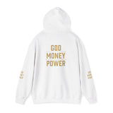 God Money Power Hoodie — Graphic Religious Statement Sweatshirt