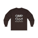 Long Sleeve Tee — GMP God "Money Power" Metallic Logo