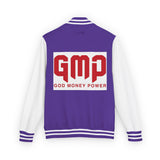 Letterman Jacket — GMP "God Money Power" Red & White Varsity