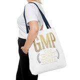 GMP Tote Bag - "God Money Power" Gold Lettering Inspirational Canvas Tote