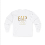 GMP (God Money Power) Long Sleeve Tee — Gold Logo Faith Streetwear