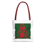 Religious Icon Tote Bag — Red & Green Saint Artwork All-Over Print