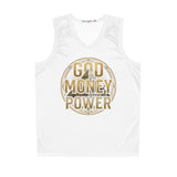 God Money Power Basketball Jersey — Gold Emblem Athletic Tank