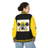Letterman Jacket - Retro Palm Grove Graphic Varsity Jacket
