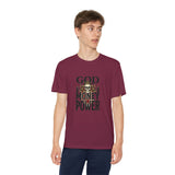 Youth Graphic Tee — "God Money Power" Skull Design
