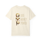 T-Shirt — GVMP Gold Graphic: "God Money Power" Statement Tee