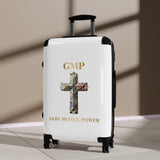 GMP 'God Money Power' Carry-On Suitcase — Cross & Currency Travel Luggage
