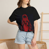 T-Shirt — Red Blindfolded Nun Graphic Tee (I Gave Money, Woke Up)