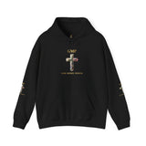 God Moves in Mysterious Ways Cross Hoodie — Floral Cross Religious Pullover