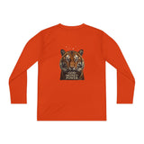 Youth Long Sleeve Tee — Tiger Face 'God • Money • Power' Graphic