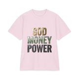 God Money Power T‑Shirt — Bold Faith & Hustle Graphic Tee