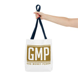 GMP Gold Logo Tote Bag — "God Money Power" Inspirational Canvas Tote