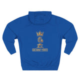 God Money Power Hoodie — Crown & Coin Vertical Graphic Fleece Hoodie