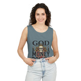 God Money Power- Skull Tank Top — Edgy Graphic Streetwear