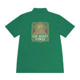 God Money Power Pyramid Polo — Men's Spiritual Graphic Sport Polo
