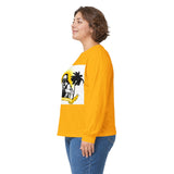 Long Sleeve Tee — Tropical Savior Graphic (Palm Trees & Sunburst)