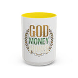 Coffee Mug — "God Money Power" Inspirational Accent Mug (11/15 oz)
