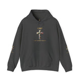 God Moves in Mysterious Ways Cross Hoodie — Floral Cross Religious Pullover