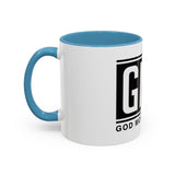 GMP 'God Money Power' Accent Coffee Mug – Bold Black Logo 11/15oz