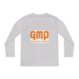 GMP "God Money Power" Youth Long Sleeve Tee - Orange Logo
