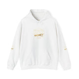 Money Vibes Hoodie — Gold Script Graphic Hooded Sweatshirt