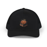 Halloween Pumpkin “God Money Power” Patch Snapback Hat - Spooky Jack-O'-Lantern Trucker Cap