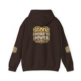 Hoodie — "God Money Power" Gold Emblem Pullover