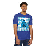 God Money Power Graphic T-Shirt — Blue Anime-Inspired Streetwear