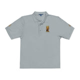 Embroidered Gold Bear Polo Shirt - Classic Casual Polo with Small Chest & Sleeve Embroidery