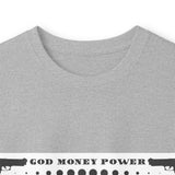 God Money Power Graphic Long Sleeve Tee