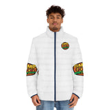 Puffer Jacket — "GMP God Money Power" Graphic Winter Coat