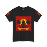 Surf Saint T‑Shirt — Vintage Palm Beach Vibes ("Our Savior Protects" Banner)