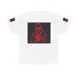 Graphic Tee - Red Mystic Hooded Figure Streetwear