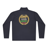 Quarter-Zip Pullover — "GMP God Money Power" Laurel Logo