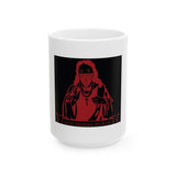 Ceramic Mug — 'God Money Power' Red Madonna Graphic Coffee Mug (11oz & 15oz)