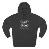 GMP God Money Power Hoodie — Metallic Text Graphic Fleece Hoodie