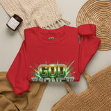 God Money Power Crewneck Sweatshirt — Bold Faith & Prosperity Graphic