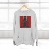Three-Panel Fleece Hoodie — Red Icon Jesus Graphic Hoodie (I Don't Want Power Text)