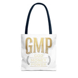 GMP Tote Bag - "God Money Power" Gold Lettering Inspirational Canvas Tote