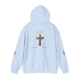 God Moves in Mysterious Ways Cross Hoodie — Floral Cross Religious Pullover