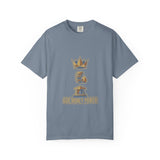God Money Power T-Shirt — Crown & Coins Faith-Inspired Graphic Tee