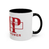 Accent Coffee Mug — G.M.P. (Good Money Power) Red Logo Ceramic Mug