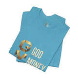GVP 'God Money Power' Graphic Tee – Gold Lettering Christian Streetwear