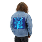 Denim Jacket — Retro Blue Graphic 'Good Money' Back Patch