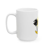 Religious Rebel Ceramic Mug — “God Honey Power” Sun & Palm Graphic (11oz/15oz)