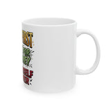 Inspirational Ceramic Mug - "Put God First, Hustle for the Money, Put Yourself in Power"