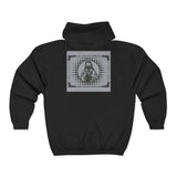 Full-Zip Hoodie — Retro Dollar Bill Jesus Graphic