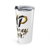 20oz Insulated Tumbler — "Good Morning Power" Gold Script Travel Mug