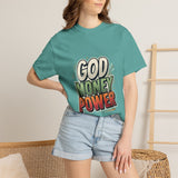 God Money Power Graphic T-Shirt — Bold Retro Faith & Hustle Tee