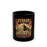God Money Power Black Mug – Pyramid Graphic Coffee Cup (11oz/15oz)